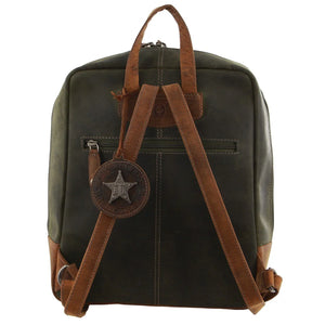Billy The Kid Olive Leather Backpack