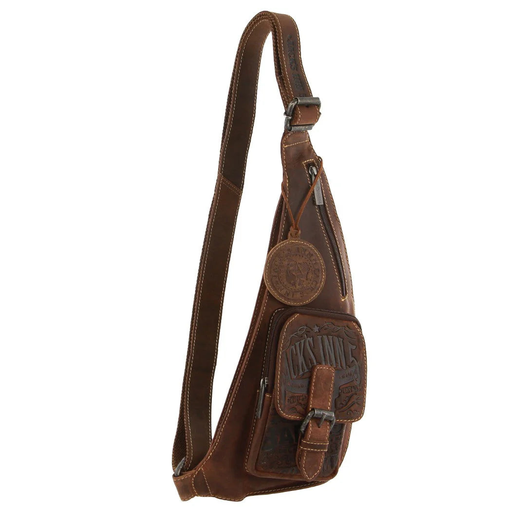 Jack's Inn Vengeance Brown Leather Sling Bag