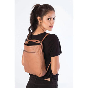 Gabee Indiana Mini Leather Convertible Handbag Backpack