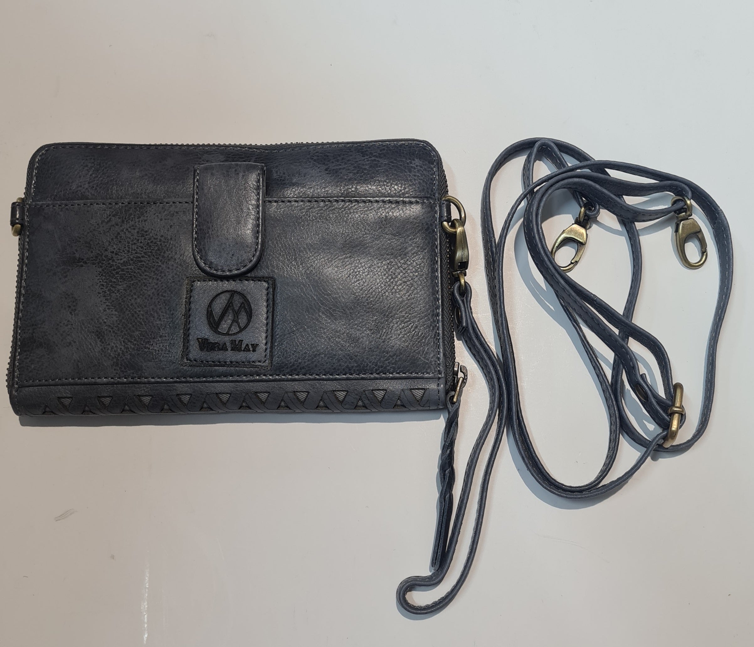 Vera May Women's Leather Wrist Wallet/Blazer Bag