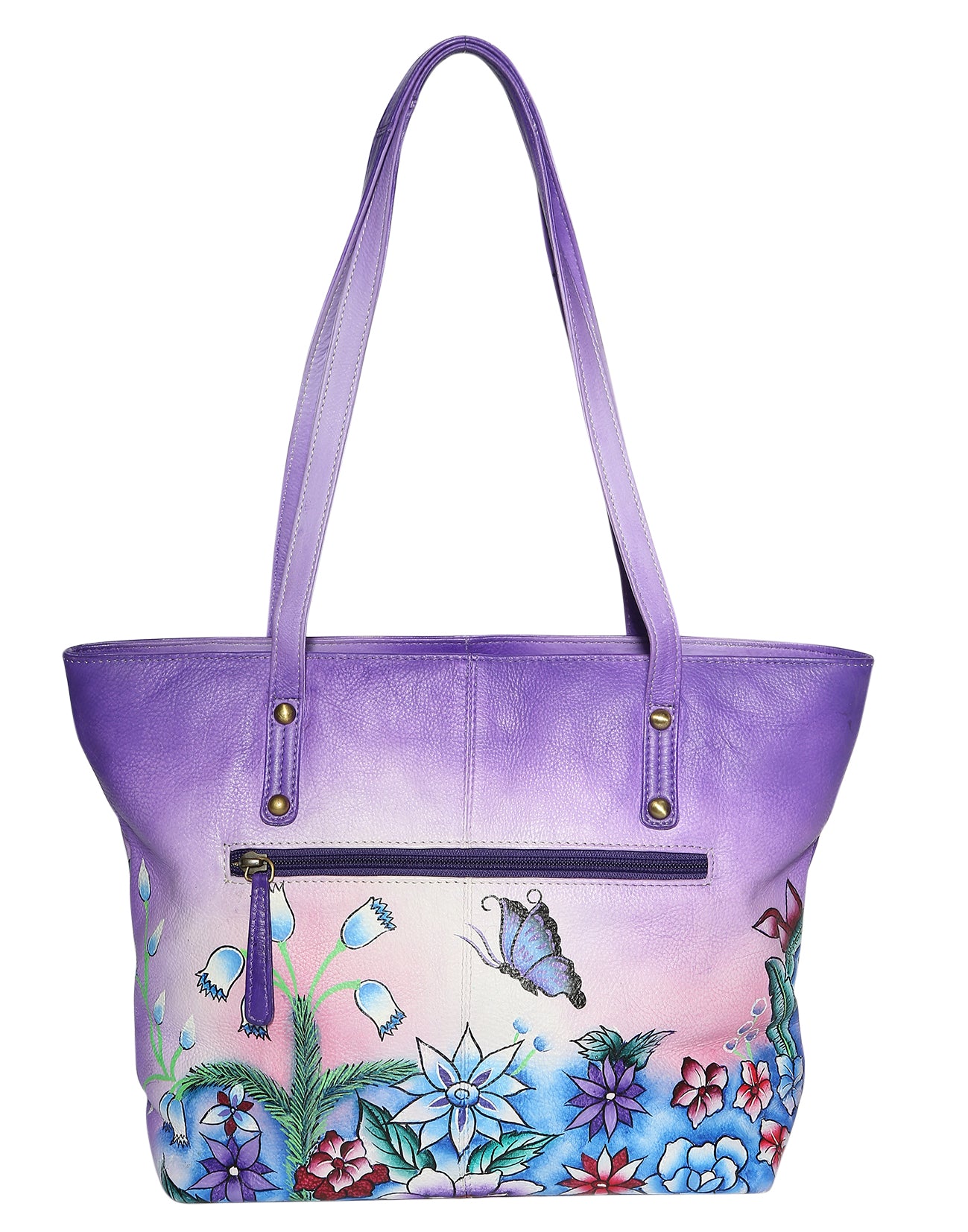 Modapelle Hand Painted Women's Leather Shoulder/Tote Bag