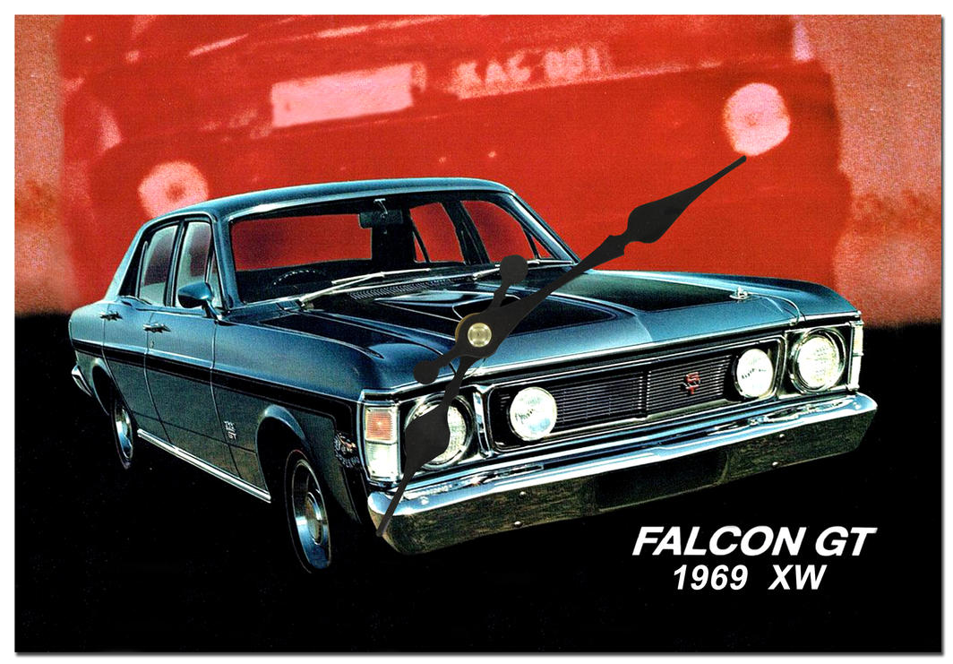 XW GT FALCON METAL CLOCK