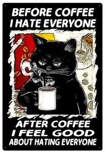 CAT COFFEE TIN SIGN