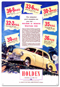 HOLDEN MPG TIN SIGN