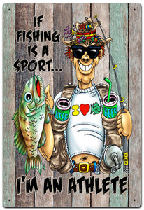 FISHING SPORT TIN SIGN