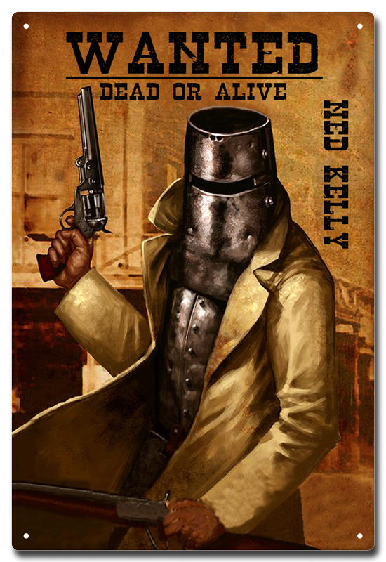 NED KELLY OUTLAW TIN SIGN