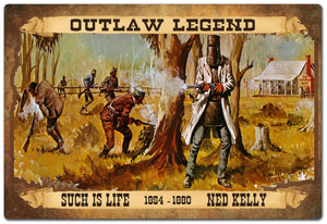 NED KELLY STAND TIN SIGN