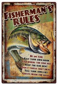 FISHING RULES2 TIN SIGN