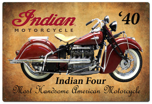 INDIAN FOUR TIN SIGN