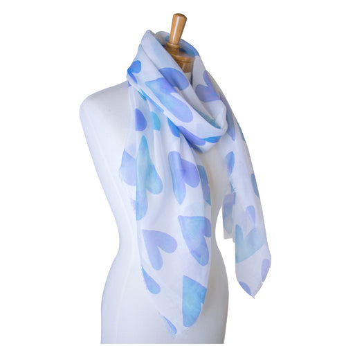 Blue: Hearts Scarf