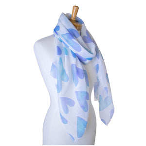 Blue: Hearts Scarf