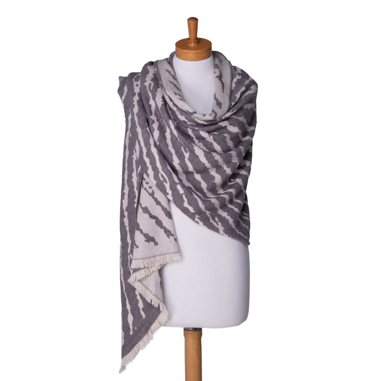 Taylor Hill Grey: Zebra Print Scarf