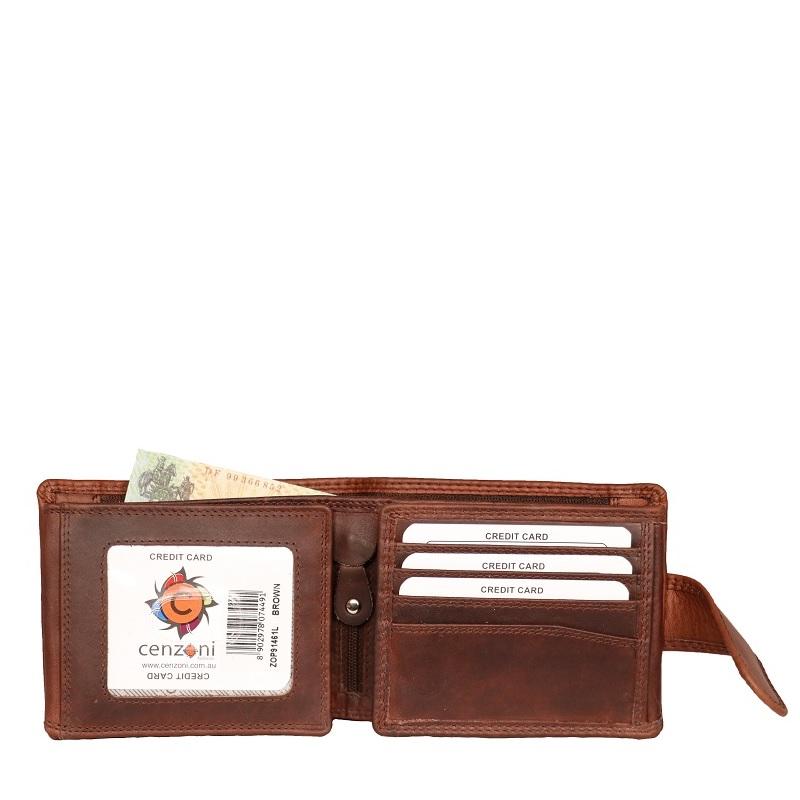 Cenzoni Men's Leather Pull-Up Leather Wallet