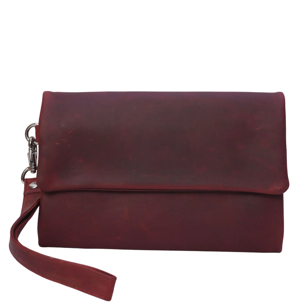 Cenzoni Pull-Up Oil Women's Leather Wallet with detachable wrist strap