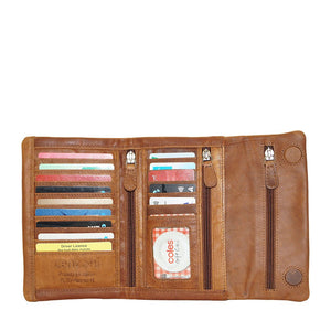 Cenzoni Women's Pull-Up Oil Hairon Leather Wallet